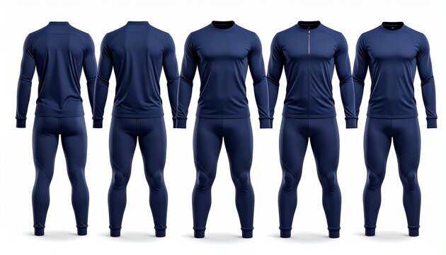 Men's Dark Blue Thermal Base Layer Set for Active Lifestyles, Featuring Moisture-Wicking Fabric and Ergonomic Design for Enhanced Comfort and Performance in Cold Conditions