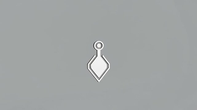Simple white outline pendant icon on gray background