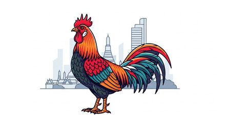 rooster isolated on white background © idah