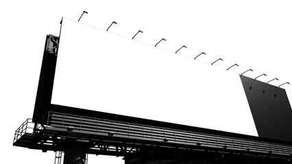 Obraz premium Blank Billboard with Lights and Industrial Structure