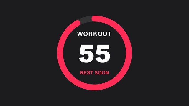 Fitness workout timer on screen display.