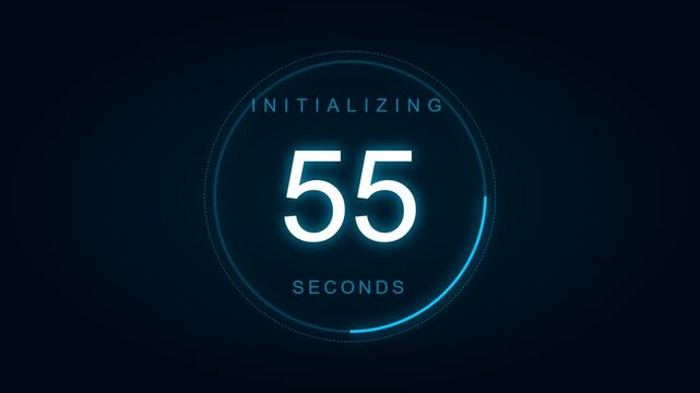 Countdown timer on dark background.