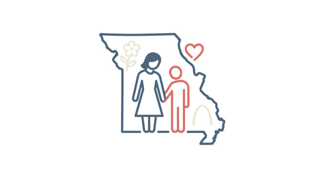 Missouri State with Family and Love Icon