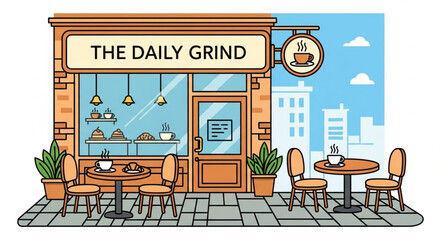 Obraz premium street cafe in the city