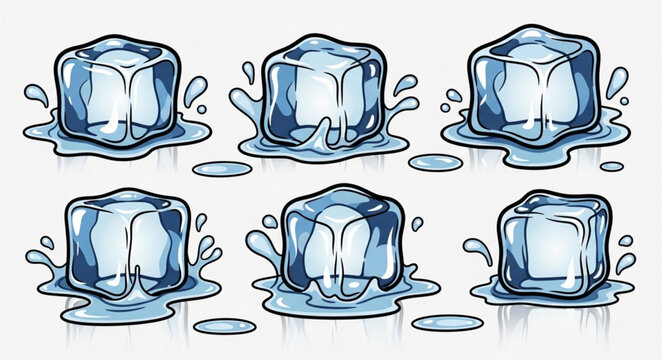 ice cubes vector illustration
