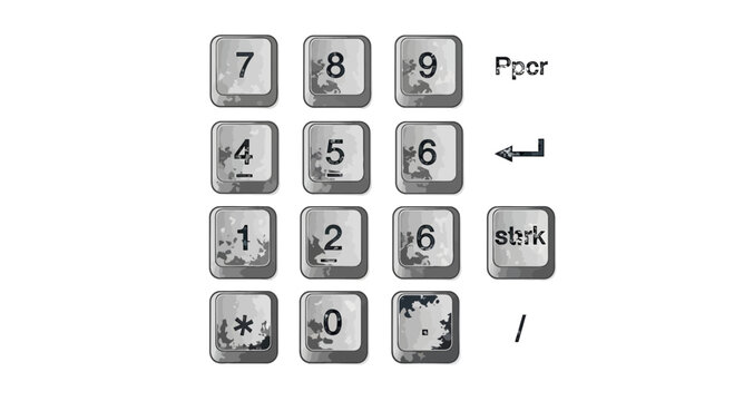 Numeric Keypad, Computer Keyboard Keys, Data Entry, Calculator Keys