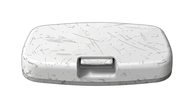 Scratched white car sun visor clip on white background