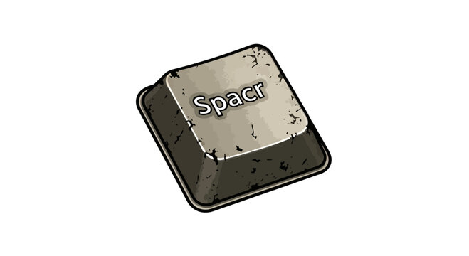 Single spacebar keycap with worn texture