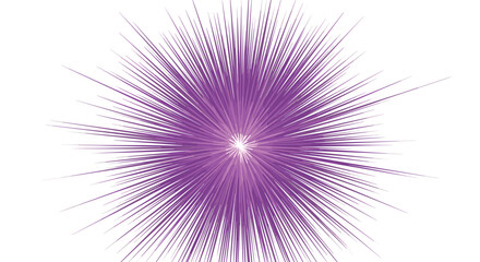 Fototapeta premium Intense purple starburst or radial light effect with numerous thin lines extending from a central glowing point for backgrounds.