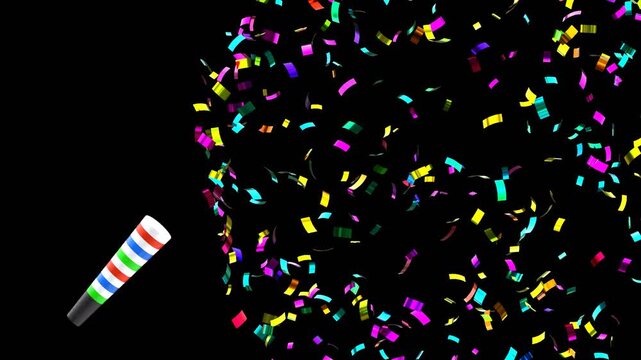 3D Celebration Popper Sparkles to Special Moments | Alpha Channel