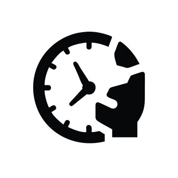 Broken clock illustration symbolizing lost time or a time crisis