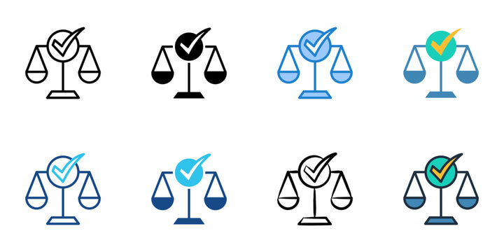 Compliance icons set multiple style collection. Editable stroke 
