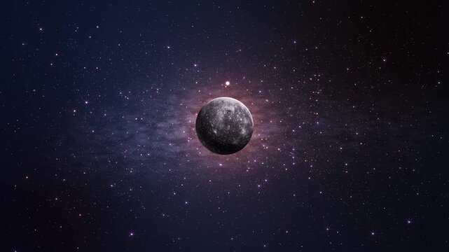 Planet in Deep Space with Stars Galaxy Background stars cosmic dust deep galaxy background. Perfect for astronomy, universe exploration, science education, space documentaries or cosmic themed visuals