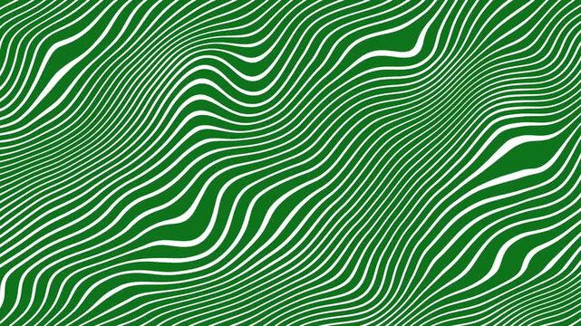 Abstract green seamless pattern with flowing waves and geometric lines creating a decorative nature inspired wallpaper design