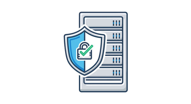 Secure Server Shield Icon: Data Protection, Cybersecurity, Network Security