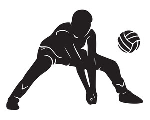Volleyball Player Vector Silhouette Art © MdRaihan
