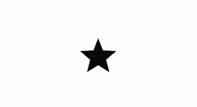 Black Star on White Background