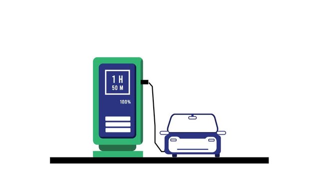Electric Vehicle Charging Station &ndash; Eco Friendly Transportation Animation Motion Graphics