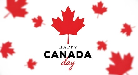 Fototapeta premium Happy canada day vibrant maple leaves and patriotic celebration image
