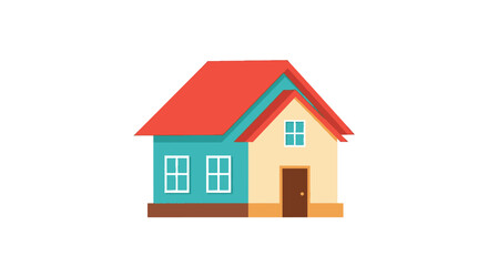 Fototapeta premium Colorful cartoon house illustration representing home ownership and housing