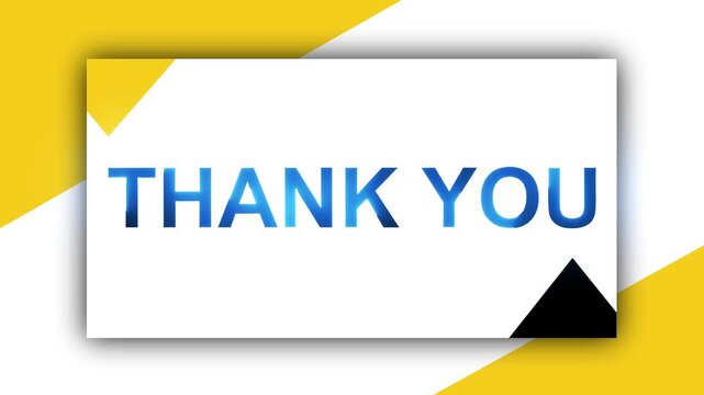 A video showcasing a thank you message on a colorful background with a white card