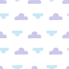 Obraz premium Repeating Pastel Cloud Design. Repeated Pastel Cloud Shapes Creating Soothing Nursery Decor For Peaceful Environments