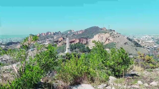 Panoramic View of Nicholson Monument Atop the Scenic Margalla Hills