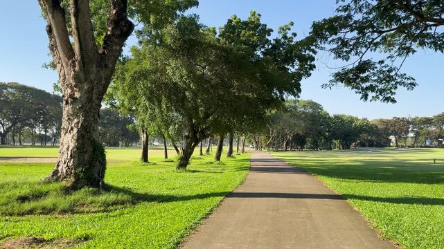 Scenic View of a Luxury Golf Course Fairway in Bangkok Thailand