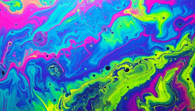 Vibrant Abstract Fluid Acrylic Paint Pour Background