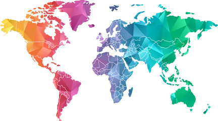 Colorful world map, rainbow geographic illustration, vector globe, multicolor continents vector illustration © Lydia