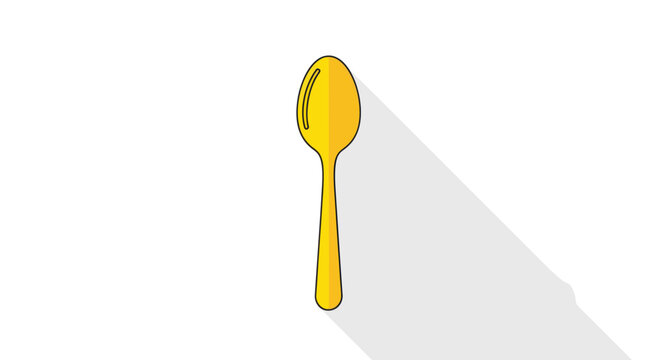 Golden spoon with long handle.