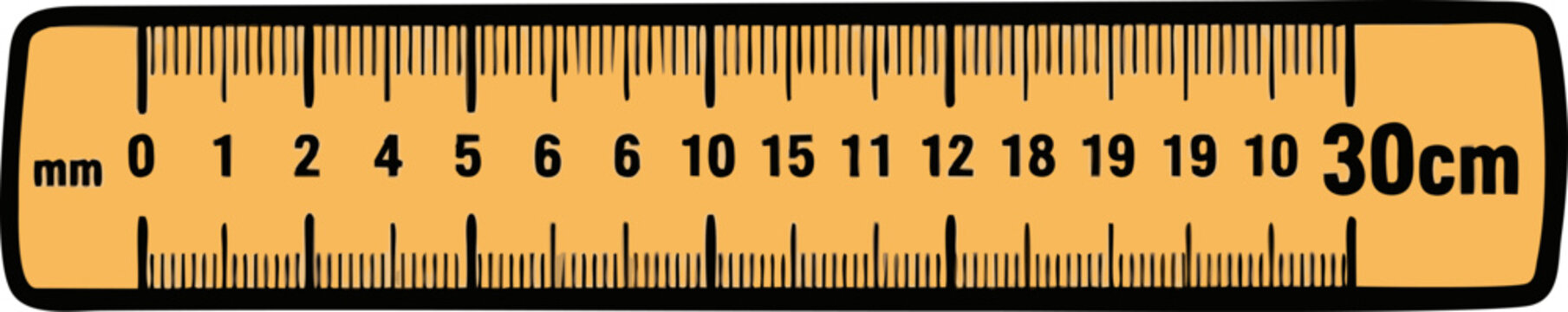 Ruler Metric Measurement Tool Illustration Showing 30 Centimeters Length