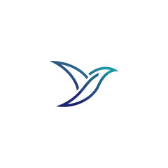 Obraz premium Elegant abstract bird logo design with gradient colors.