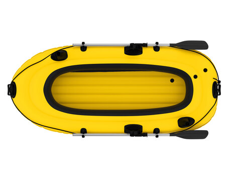 Inflatable Motor Boat Isolated