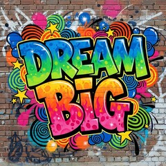 Fototapeta premium Motivational Graffiti Dream Big.