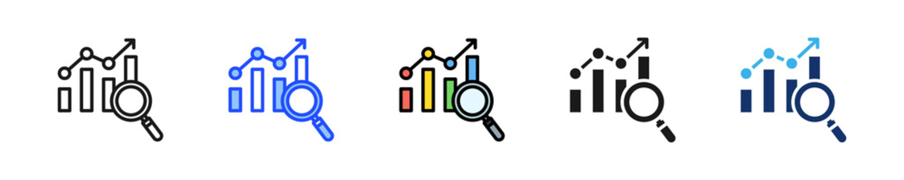 Market Research Icon Collection With Multiple Styles