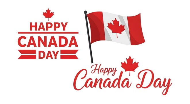 Happy canada day celebrating canadian pride and national holiday