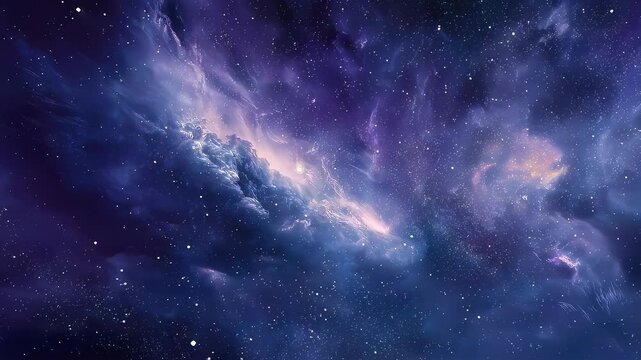 Milky way galaxy background with glowing nebula, bright stars and deep space cosmos, vector illustration
