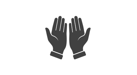 Fototapeta premium Hands in black gloves raised up.