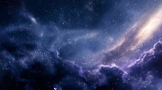 Milky way galaxy background with glowing nebula, bright stars and deep space cosmos, vector illustration
