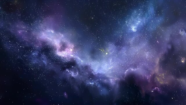 Milky way galaxy background with glowing nebula, bright stars and deep space cosmos, vector illustration
