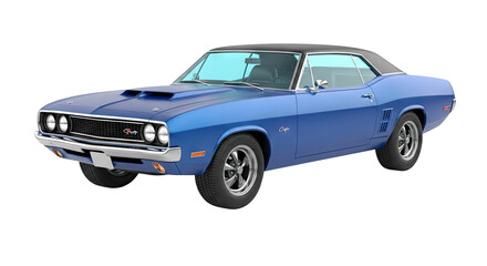 Obraz premium Blue 1970s Dodge Challenger R/T