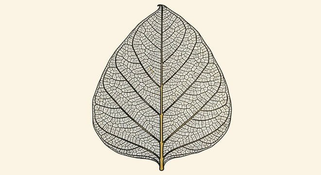 Intricate skeletal leaf showcasing its delicate venation structure against a plain light background.