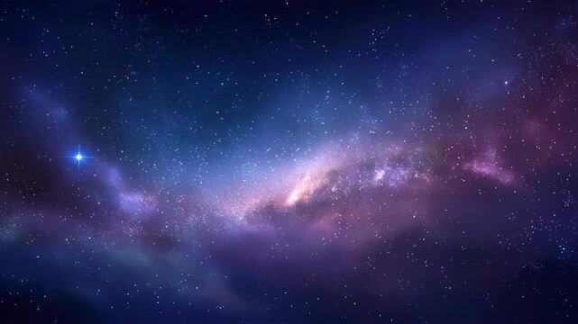 Milky way galaxy background with glowing nebula, bright stars and deep space cosmos, vector illustration
