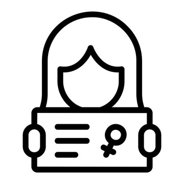 women holding benner Line Icon