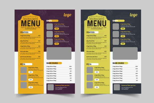 Modern Restaurant Food Menu Template