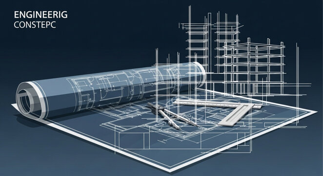 Architectural Blueprint and Building Design.