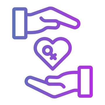 Women charity hand Line Gradient Icon