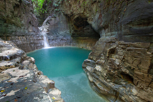The crystal clear water of Waimarang waterfalls in Sumba