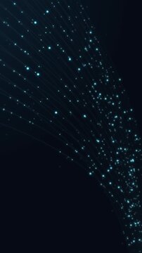 Elegant Calm Magical Glowing Blue Particle Data Stream Background